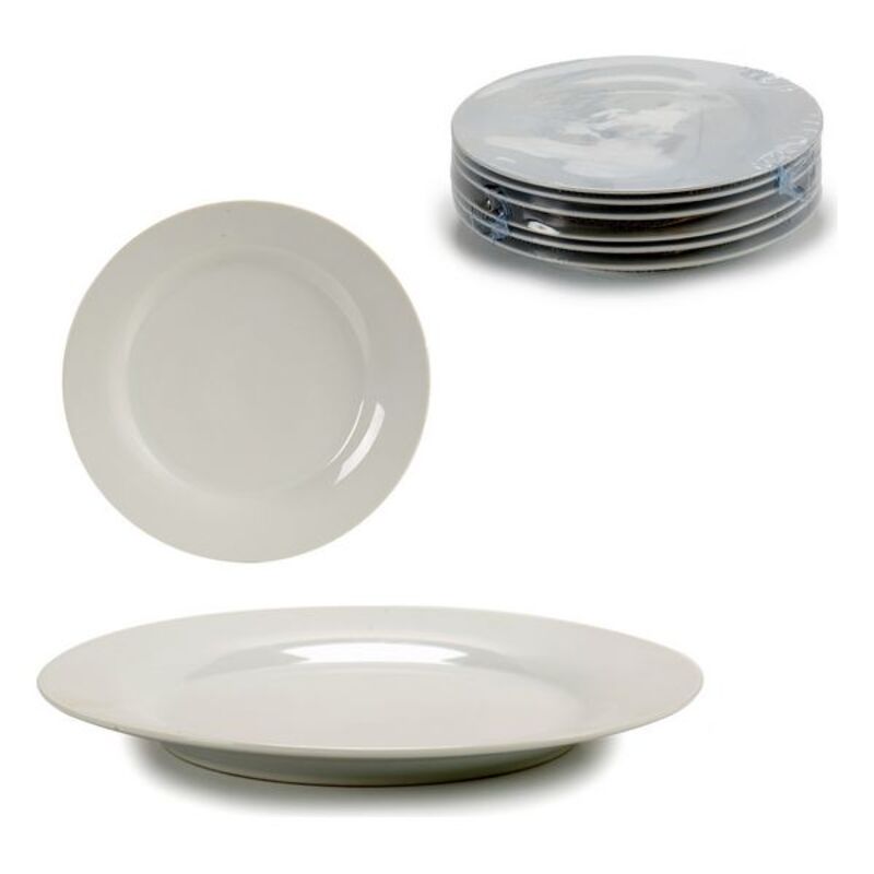 Flat plate ? 24,5 cm White Porcelain (24,5 x 2,3 x 24,5 cm)