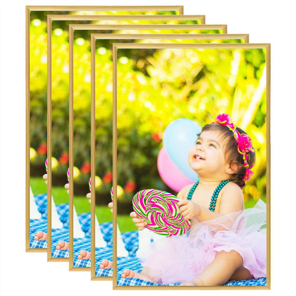 

Photo Frames Collage 5 pcs for Wall or Table Gold 10x15 cm MDF