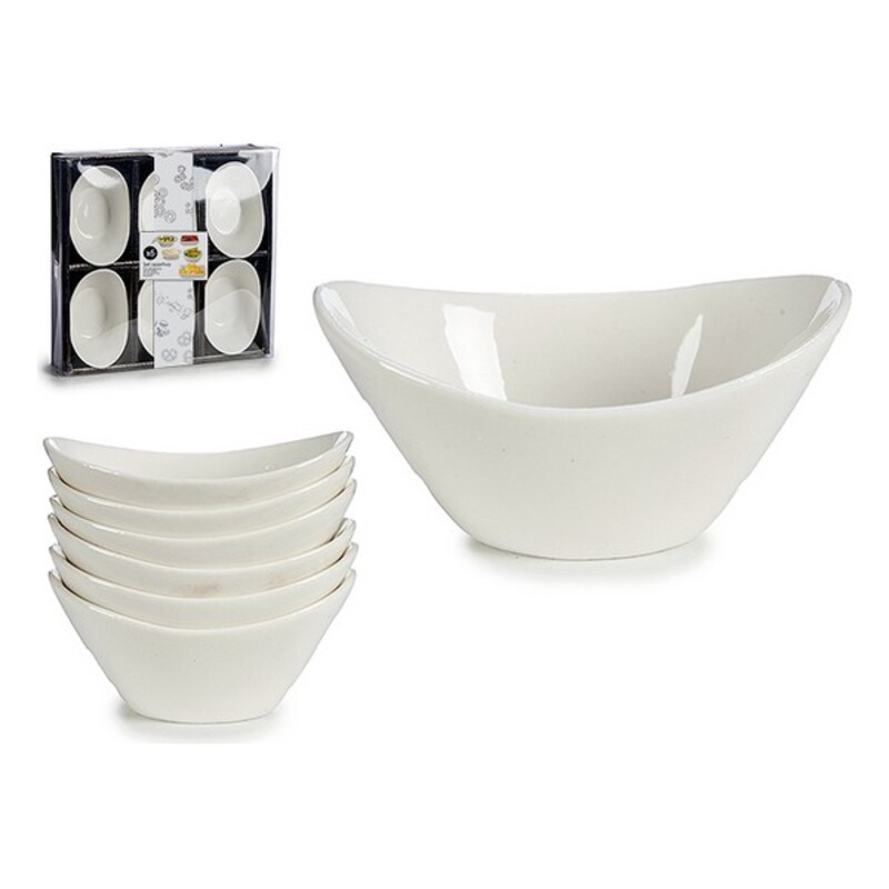 

6 Pieces Oval Porcelain Bowl Set (6.5 x 4 x 9.5 cm)