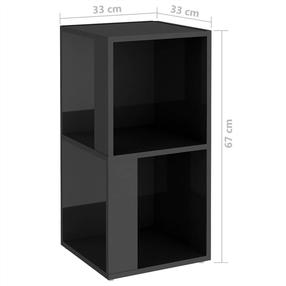 Corner Cabinet High Gloss Grey 33x33x67 cm Chipboard