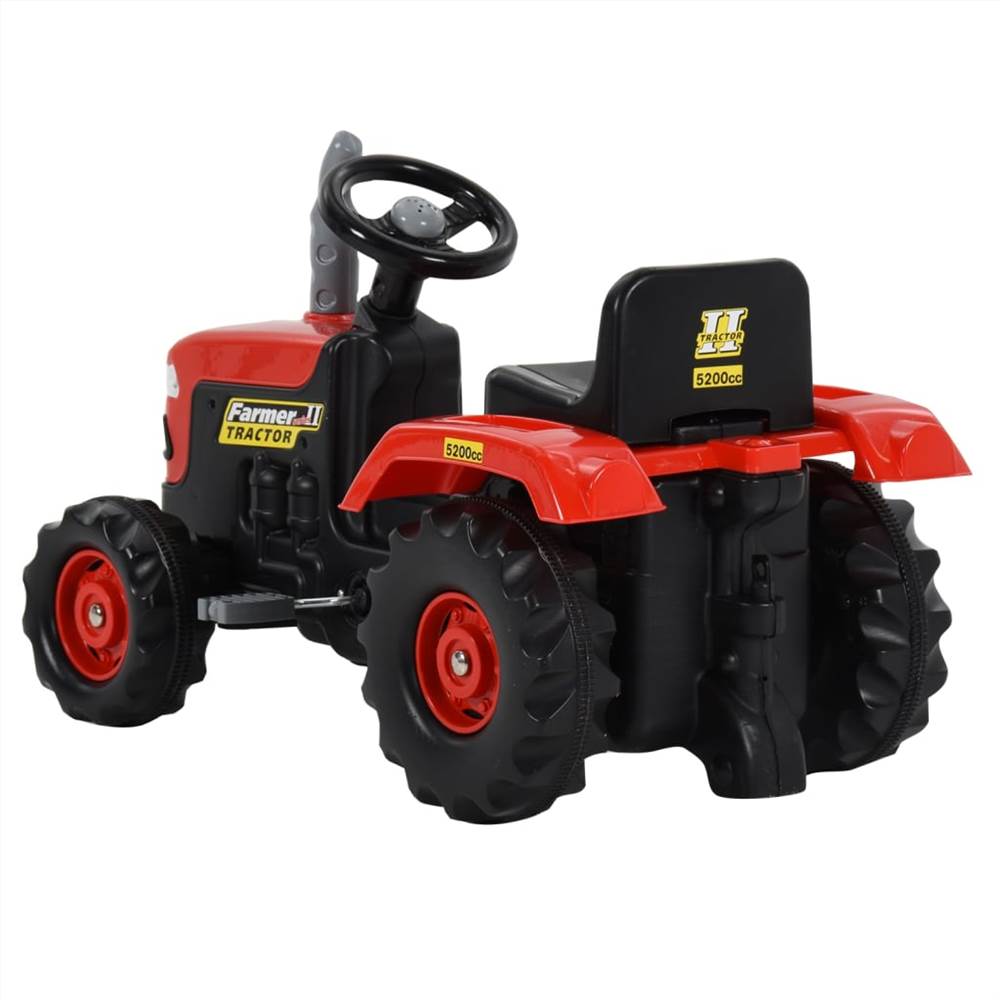 Pedal Tractor for Kids Red and Black