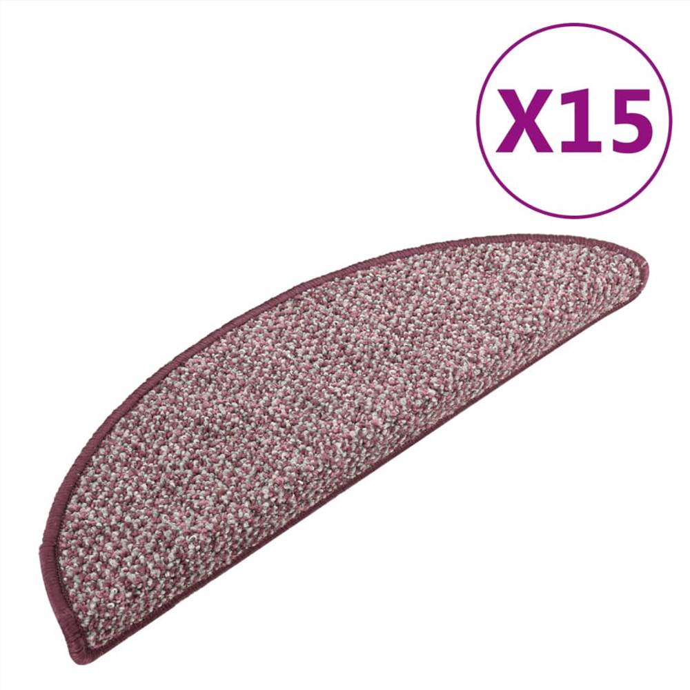 Carpet Stair Treads 15 pcs Purple 56x20 cm