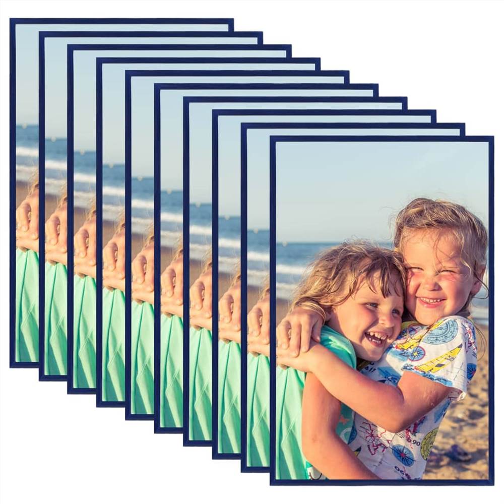 

Photo Frames Collage 10 pcs for Wall or Table Blue 10x15 cm MDF
