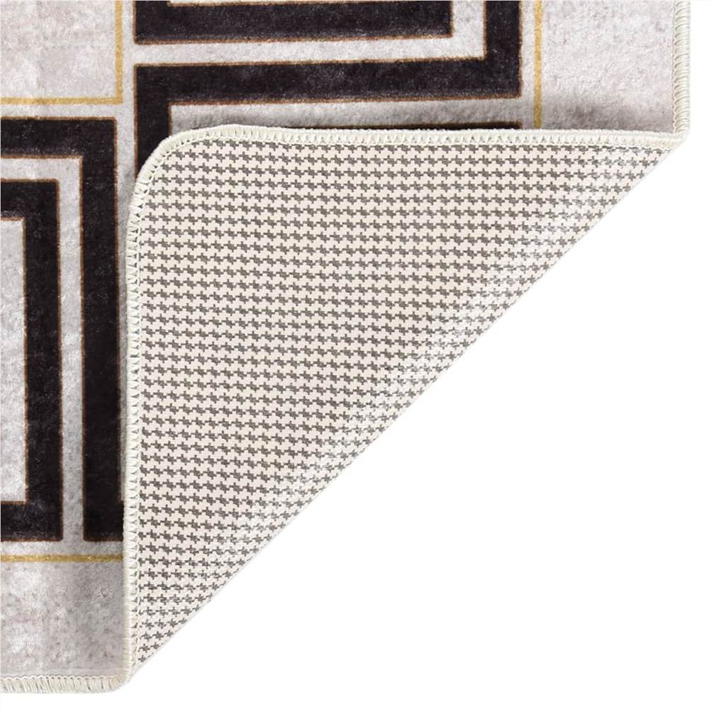 Rug Washable 120x180 cm Light Beige Anti Slip