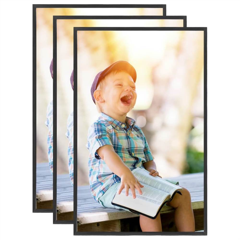 

Photo Frames Collage 3 pcs for Wall or Table Black 10x15 cm MDF