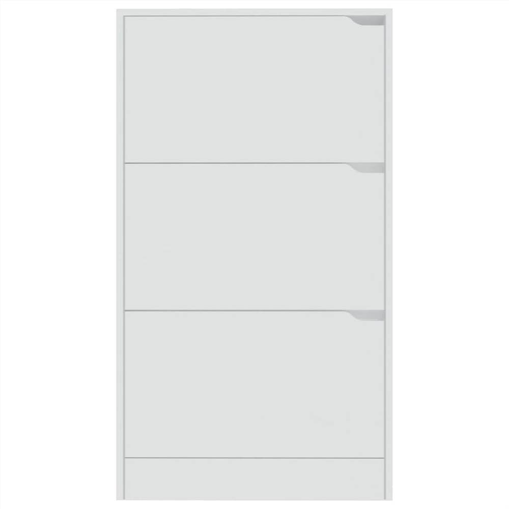 Shoe Cabinet with 3 Doors White 59x24x105 cm Chipboard