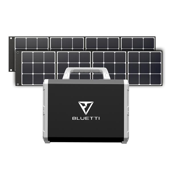 

BLUETTI EB150 Portable Power Station 1500Wh + 2PCS SP200 200W Solar Panel - Black