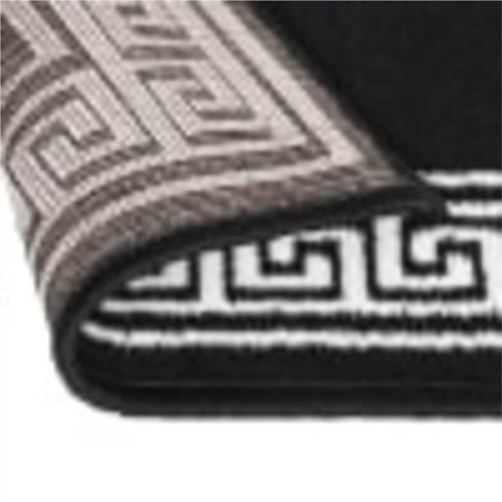 Runner Rug BCF Black with Motif 100x500 cm