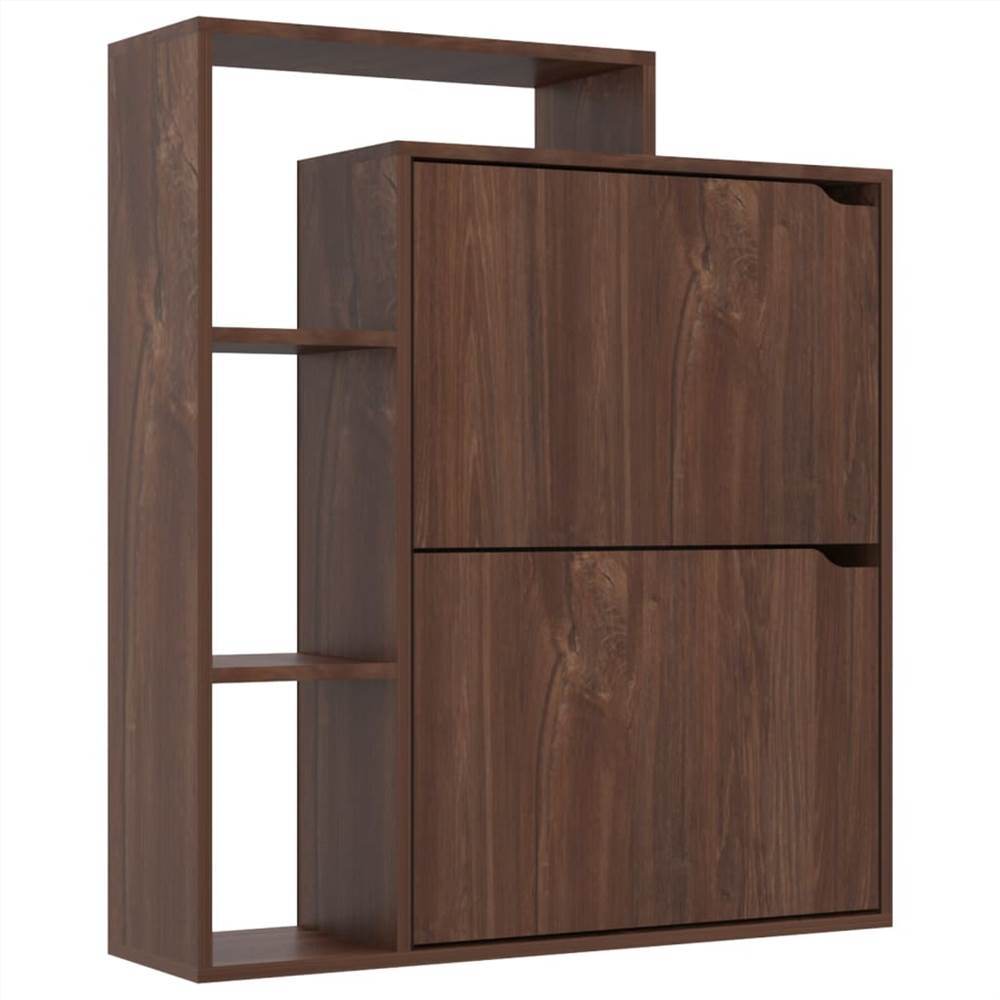 Shoe Cabinet Brown Oak 79.5x24x90.5 cm Chipboard