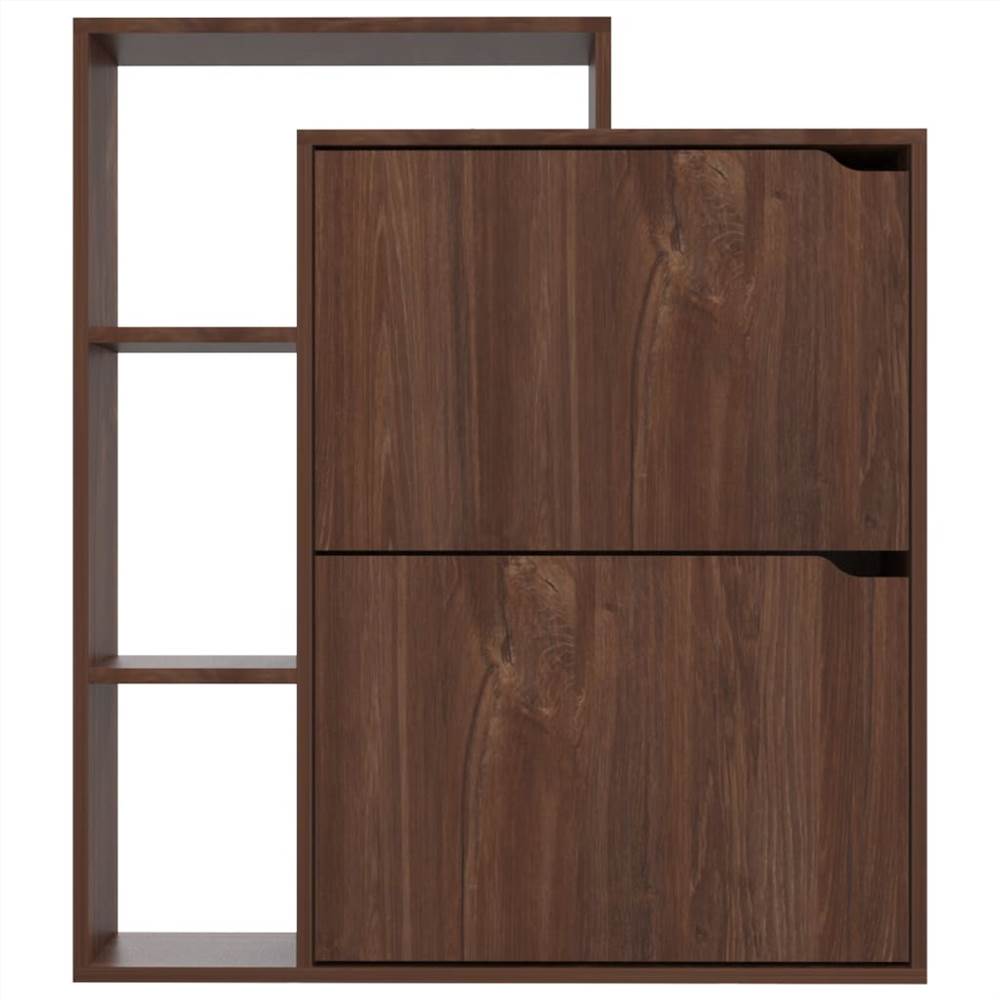 Shoe Cabinet Brown Oak 79.5x24x90.5 cm Chipboard