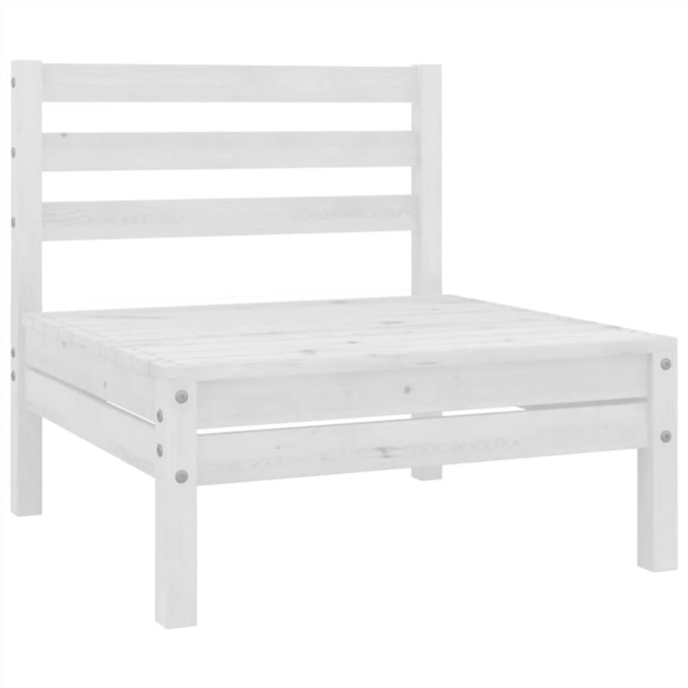 7 Piece Garden Lounge Set White Solid Pinewood