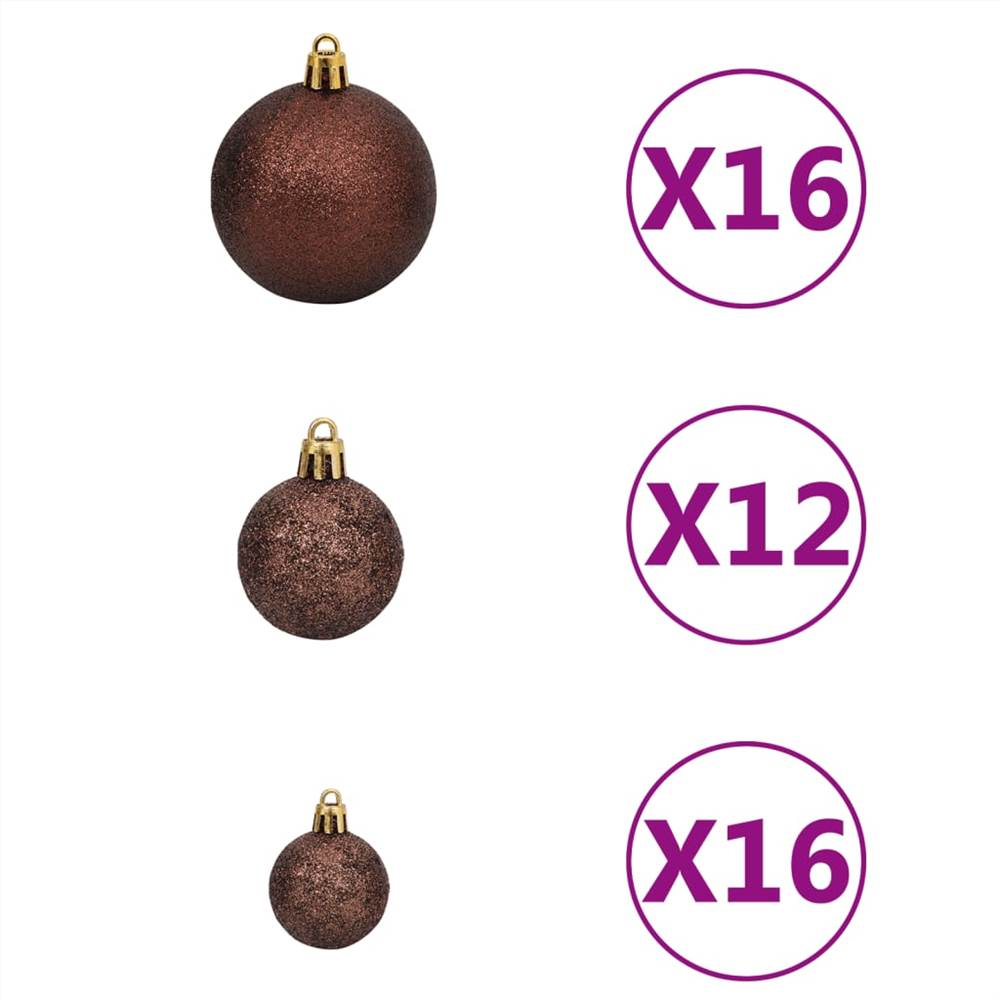 100 Piece Christmas Ball Set 6 cm Brown/Bronze/Gold