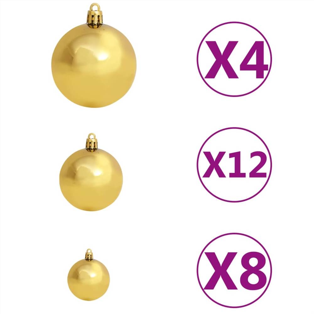 100 Piece Christmas Ball Set 6 cm Brown/Bronze/Gold