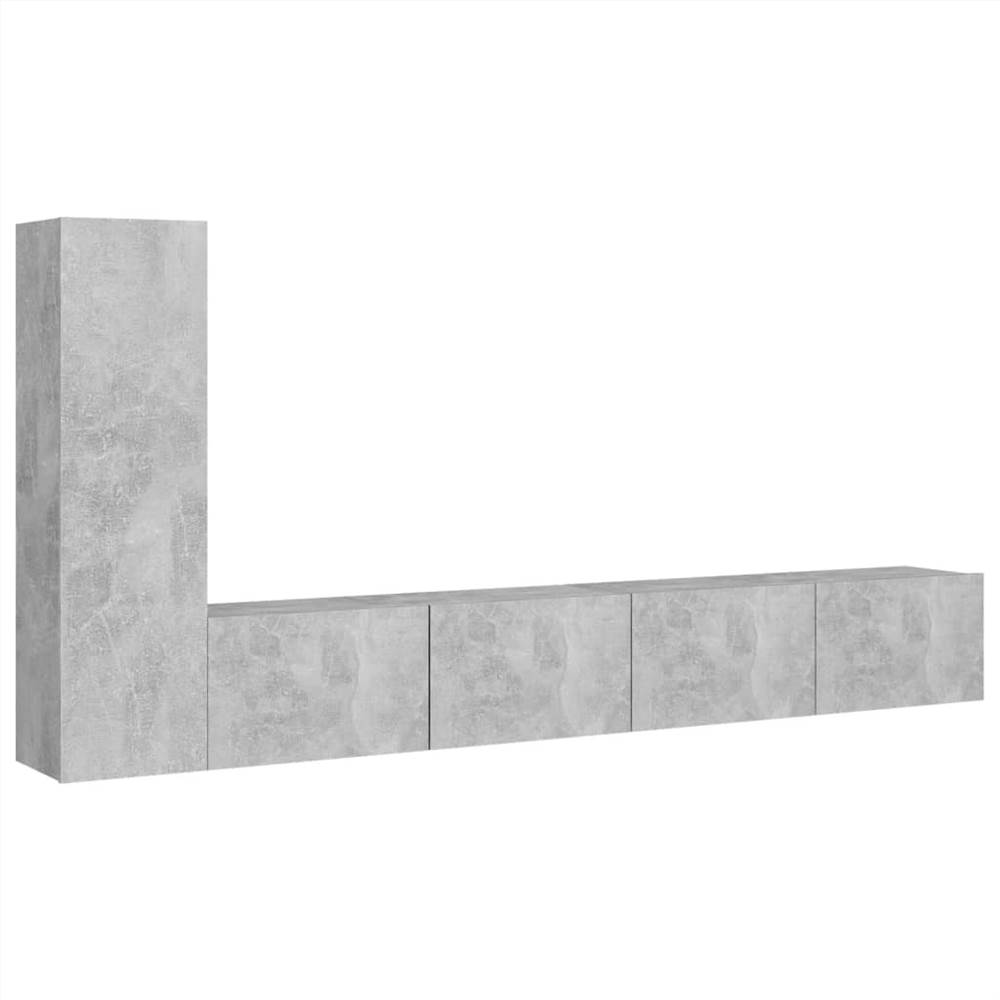 3 Piece TV Cabinet Set Concrete Grey Chipboard