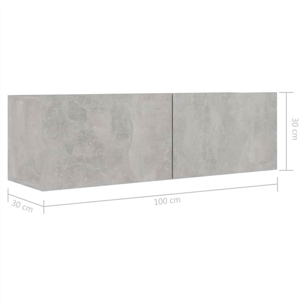3 Piece TV Cabinet Set Concrete Grey Chipboard