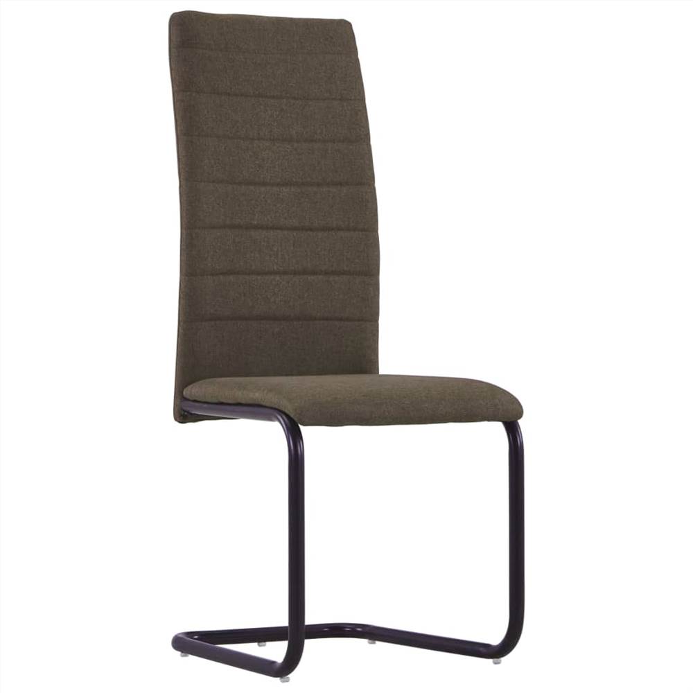 3054729 Cantilever Dining Chairs 6 pcs Brown Fabric (282028+282029) (UK/FI/IE/NO only)
