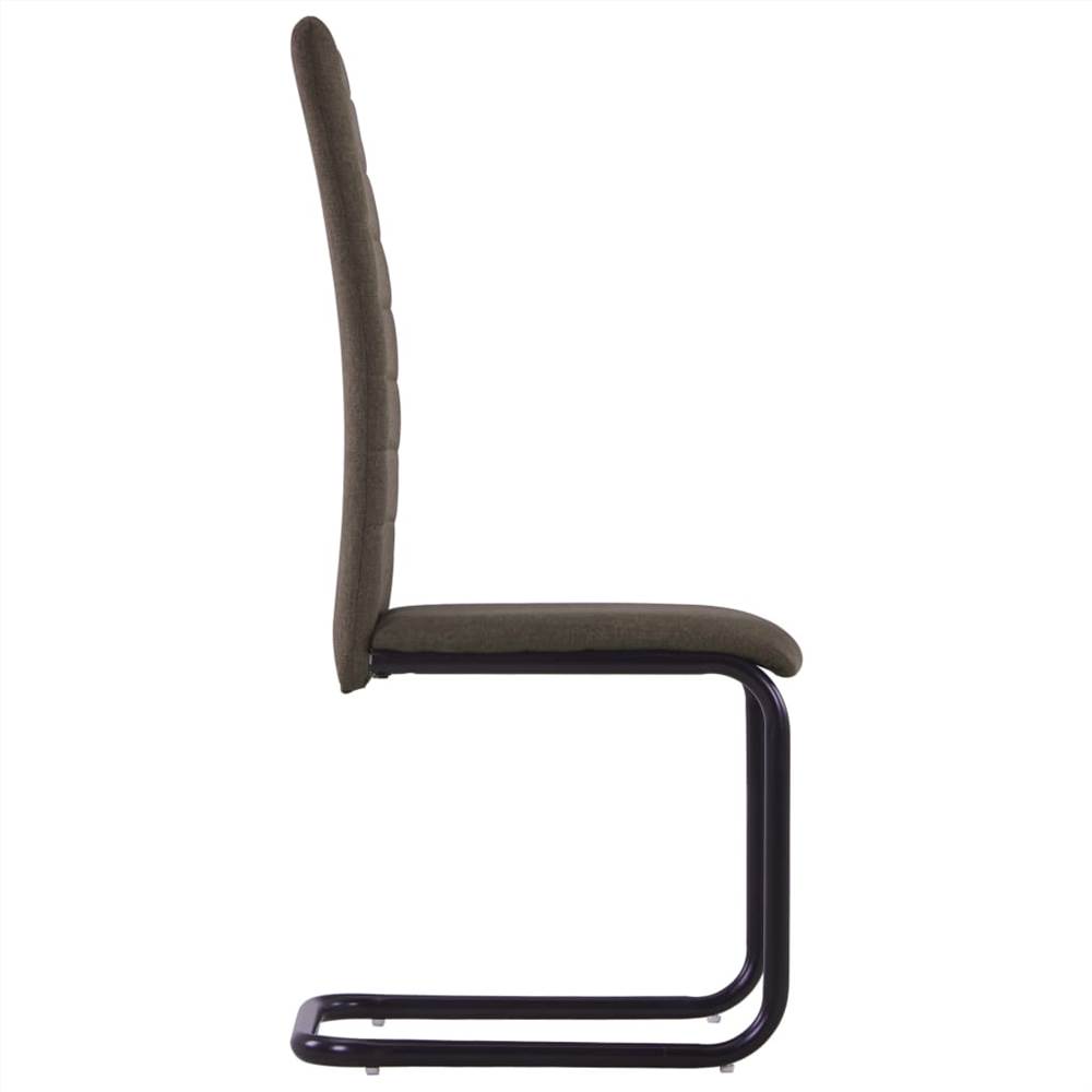 3054729 Cantilever Dining Chairs 6 pcs Brown Fabric (282028+282029) (UK/FI/IE/NO only)