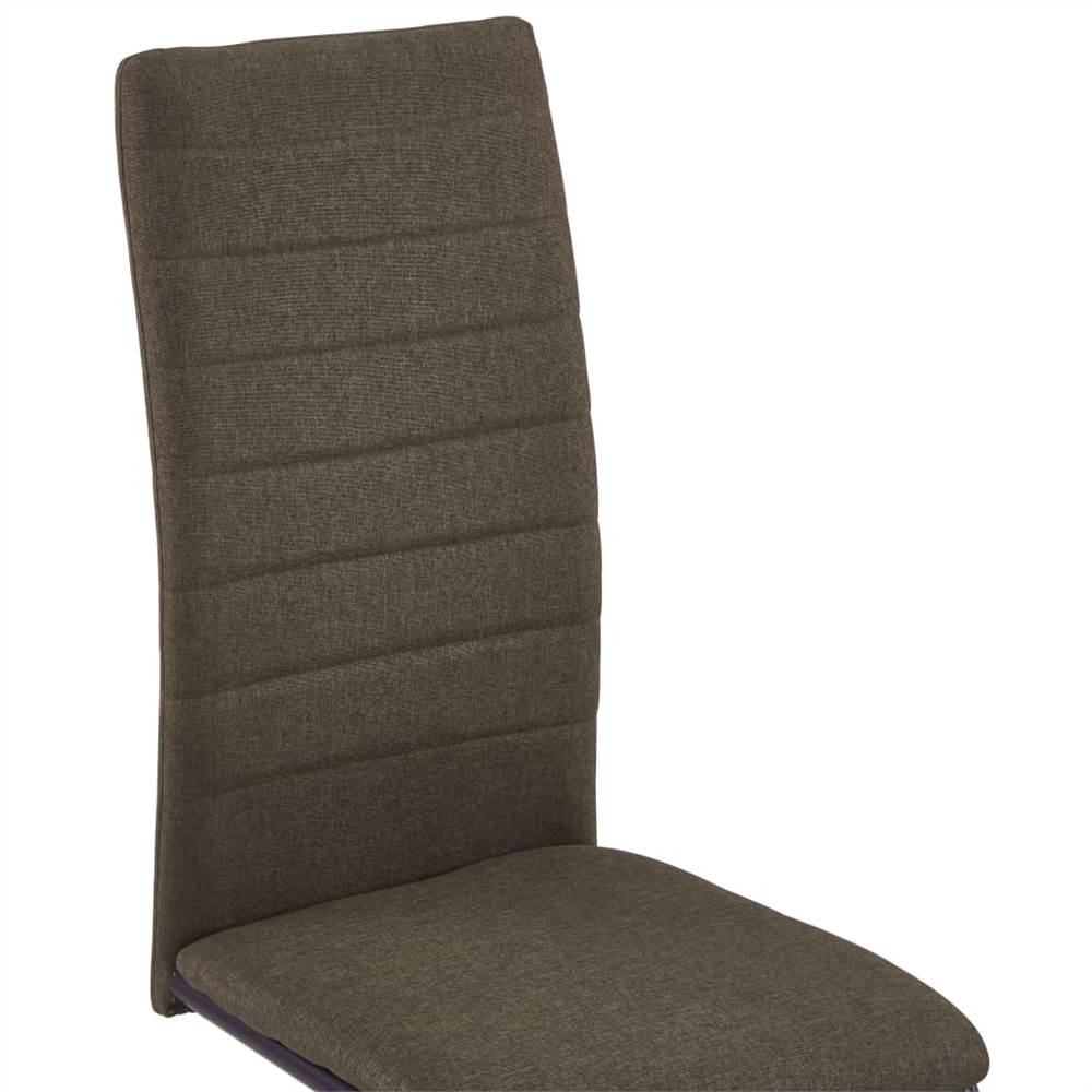 3054729 Cantilever Dining Chairs 6 pcs Brown Fabric (282028+282029) (UK/FI/IE/NO only)