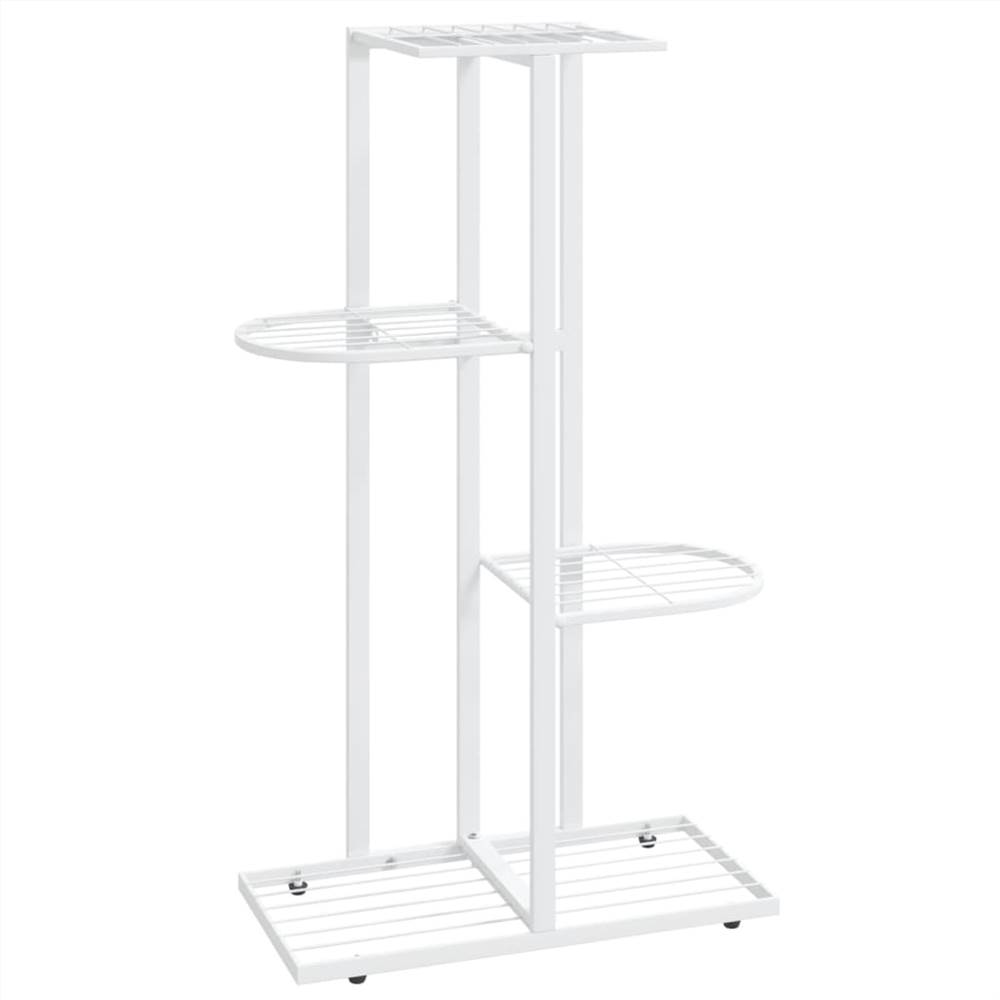 4-Floor Flower Stand 43x22x76 cm White Metal