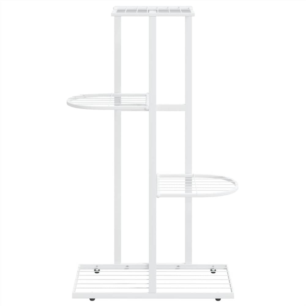 4-Floor Flower Stand 43x22x76 cm White Metal
