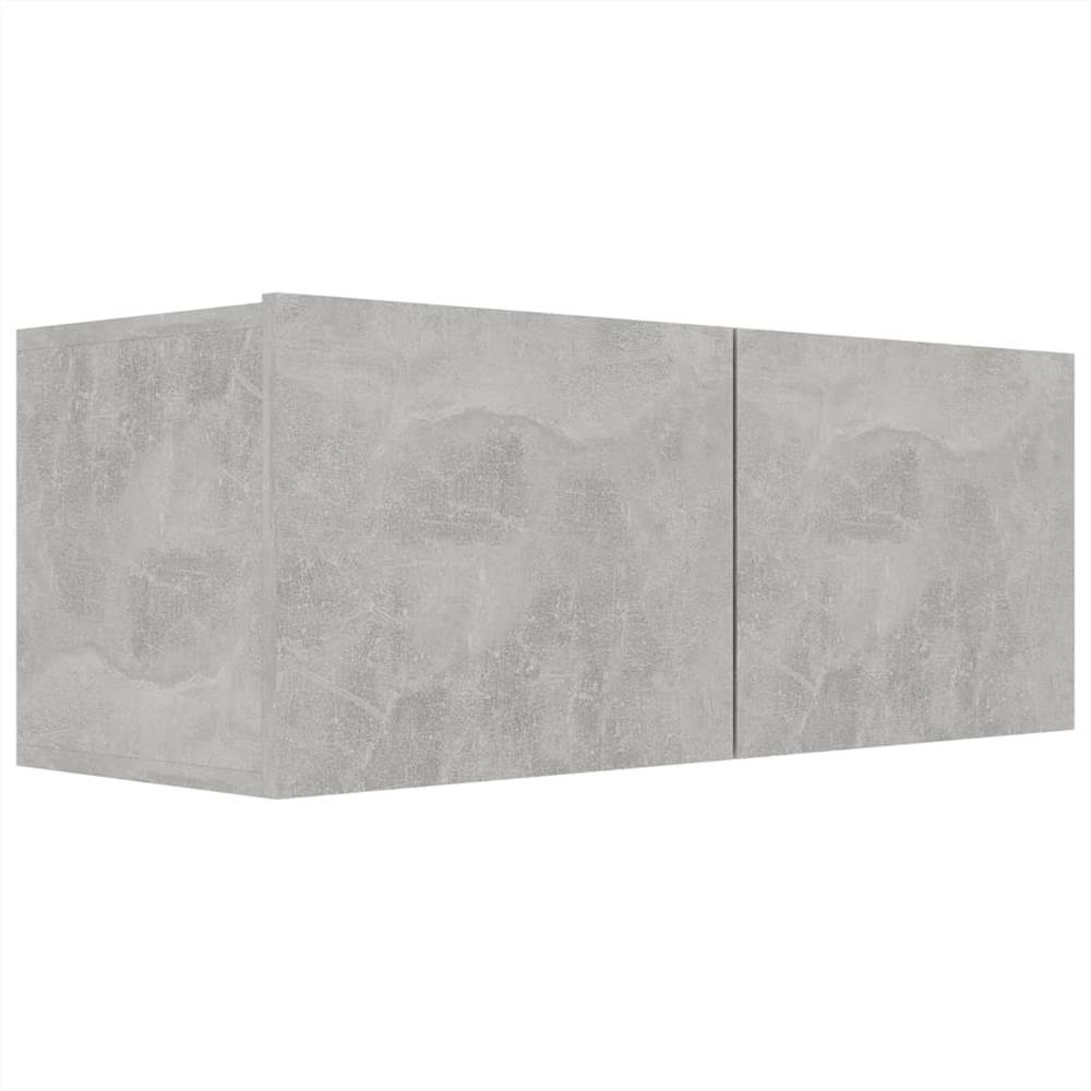 4 Piece TV Cabinet Set Concrete Grey Chipboard
