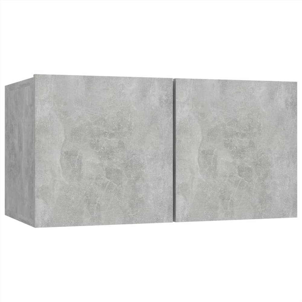 4 Piece TV Cabinet Set Concrete Grey Chipboard