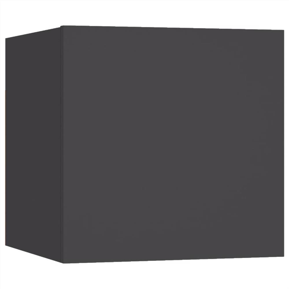 4 Piece TV Cabinet Set Grey Chipboard