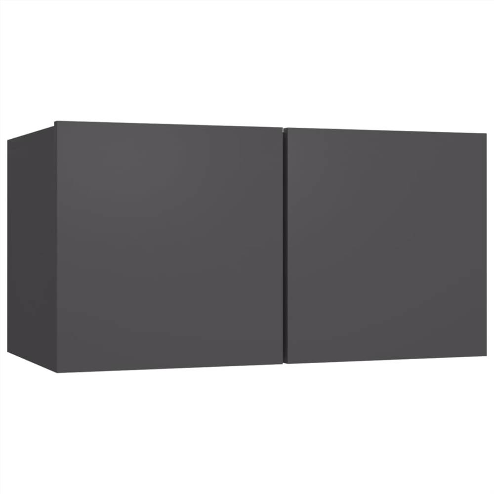 4 Piece TV Cabinet Set Grey Chipboard