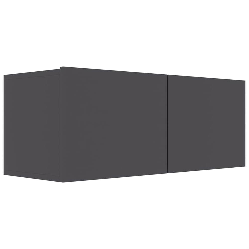 4 Piece TV Cabinet Set Grey Chipboard