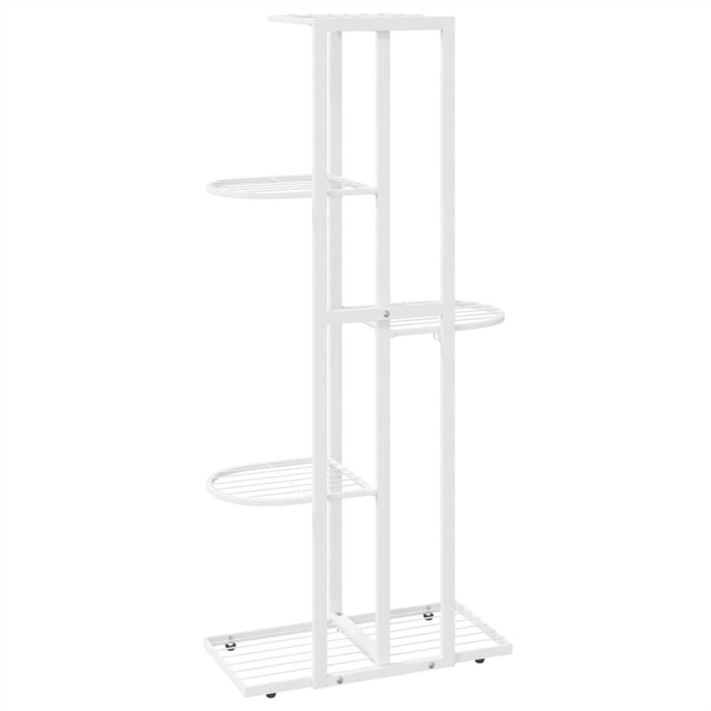 5-Floor Flower Stand 43x22x98 cm White Metal