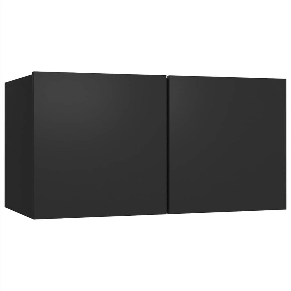 6 Piece TV Cabinet Set Black Chipboard