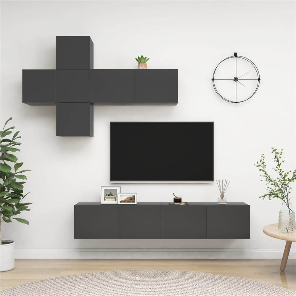 7 Piece TV Cabinet Set Grey Chipboard
7 Piece TV Cabinet Set Grey Chipboard