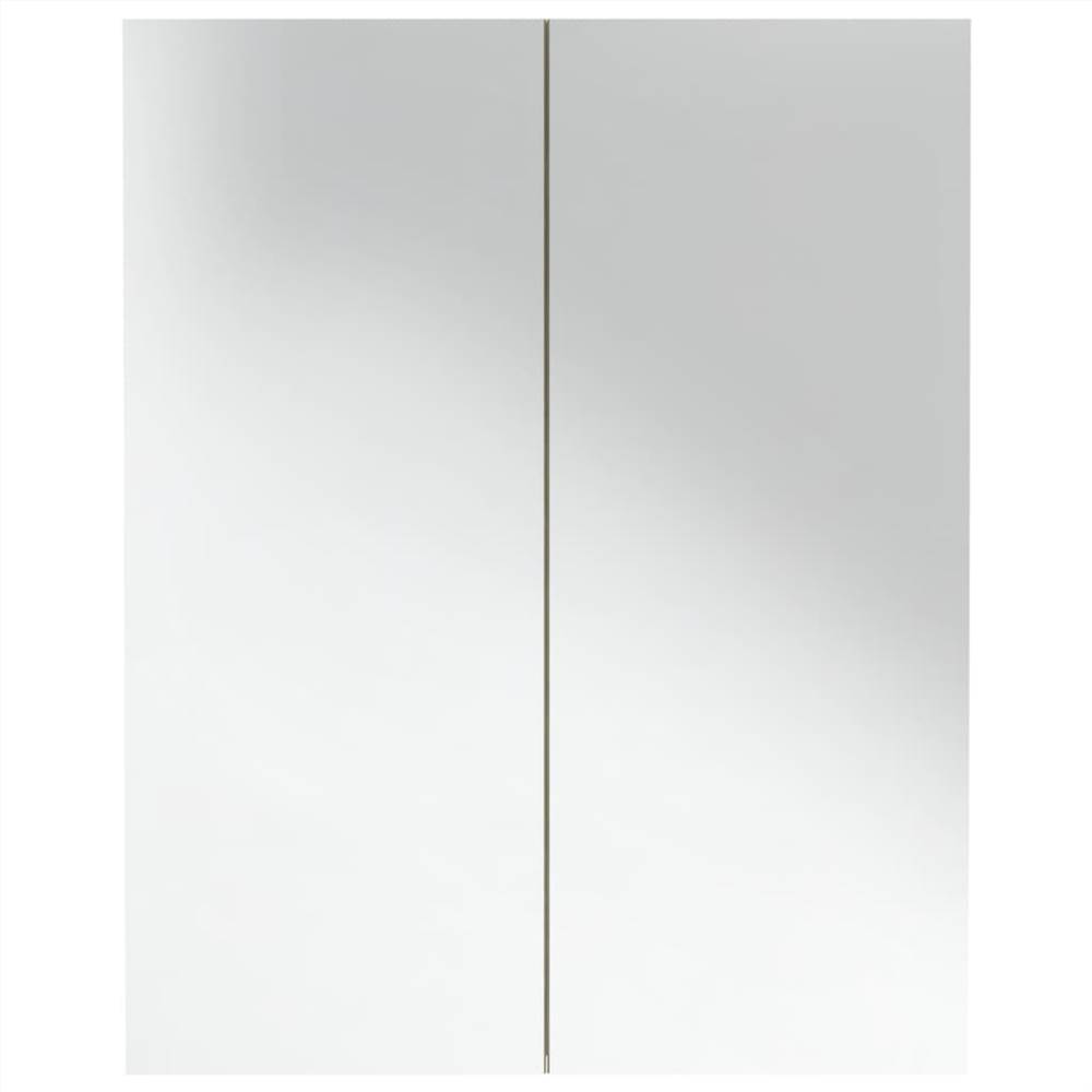 Bathroom Mirror Cabinet 60x15x75 cm MDF White and Oak