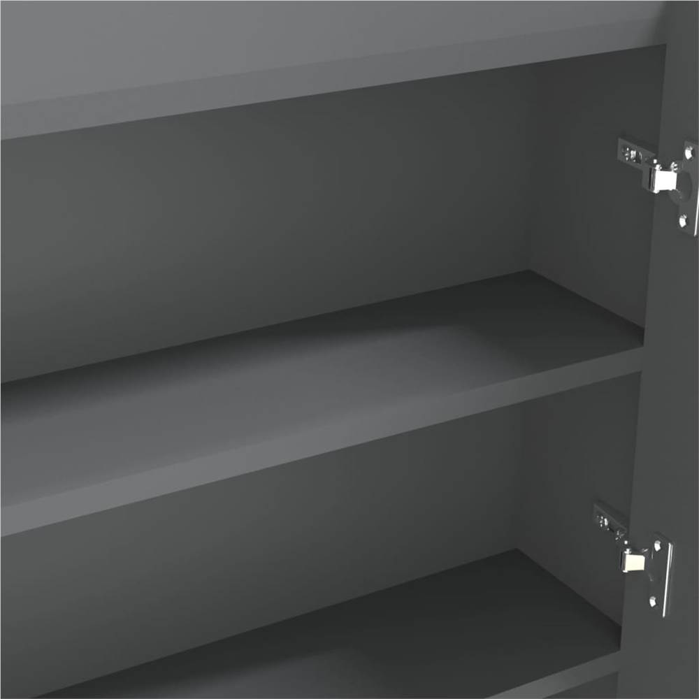 Bathroom Mirror Cabinet 80x15x60 cm MDF Grey