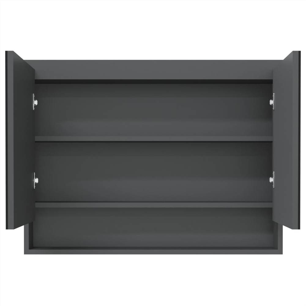 Bathroom Mirror Cabinet 80x15x60 cm MDF Grey