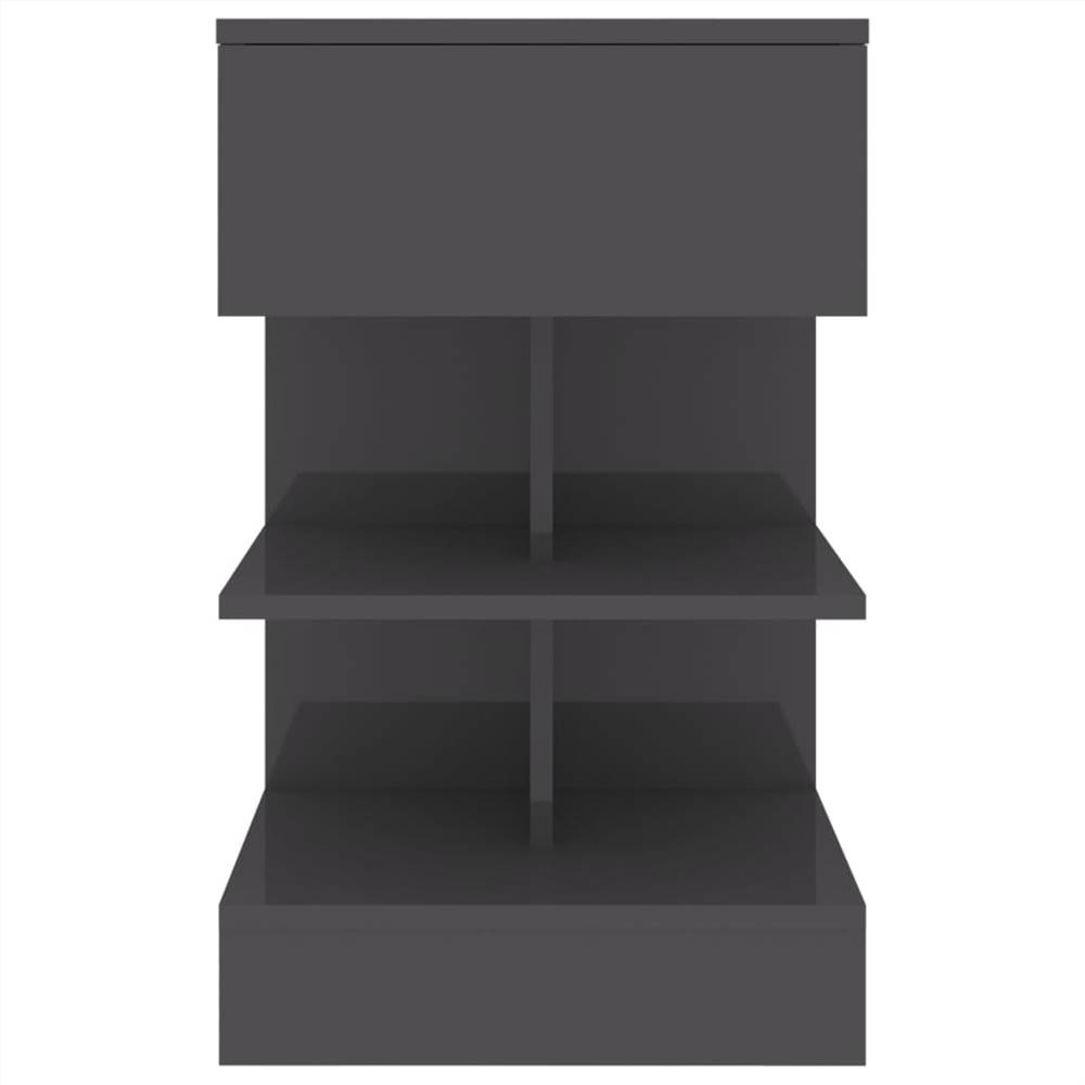 Bedside Cabinets 2 pcs High Gloss Grey 40x35x65 cm