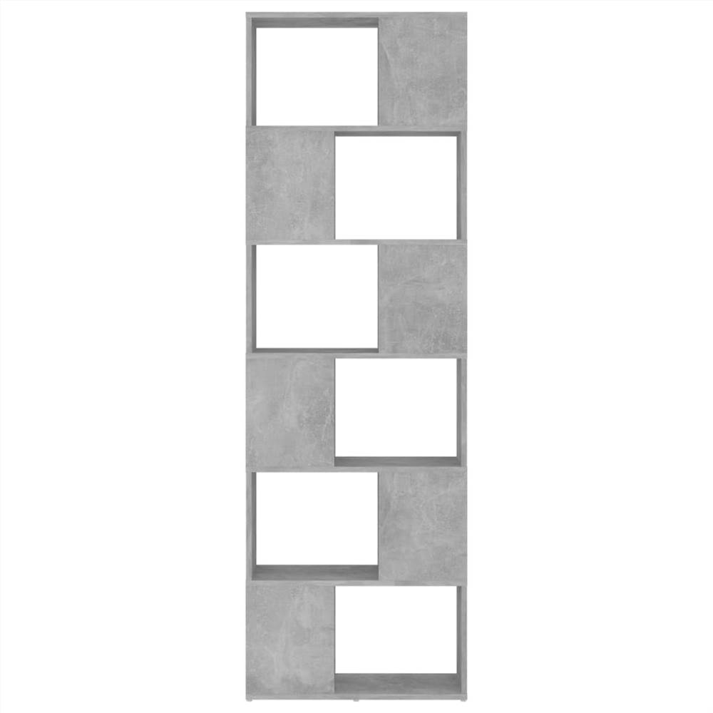 Book Cabinet Room Divider Concrete Grey 60x24x186 cm Chipboard