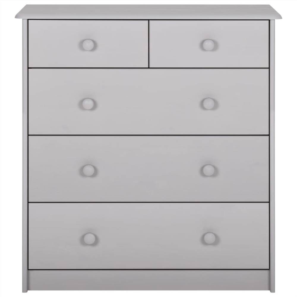 Chest of Drawers Grey 75x35x80 cm Solid Pine Wood