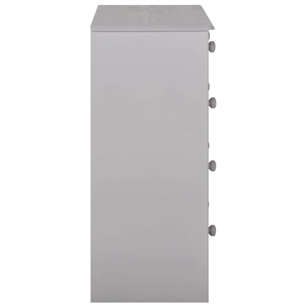 Chest of Drawers Grey 75x35x80 cm Solid Pine Wood