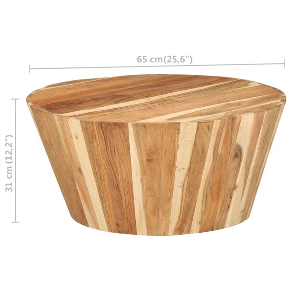 Coffee Table Ø65x31 cm Solid Acacia Wood