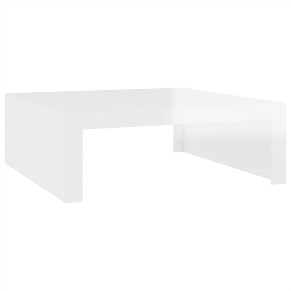 Coffee Table High Gloss White 100x100x35 cm Chipboard