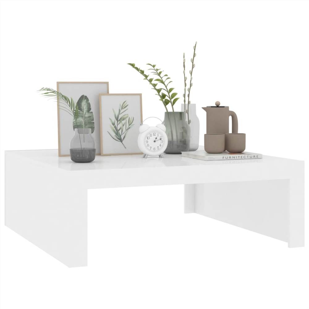 Coffee Table High Gloss White 100x100x35 cm Chipboard