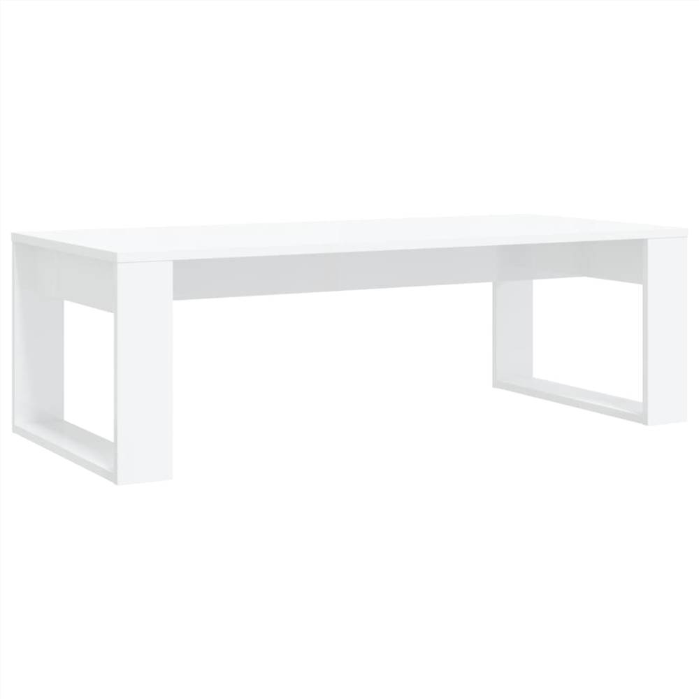 Coffee Table High Gloss White 110x50x35 cm Chipboard