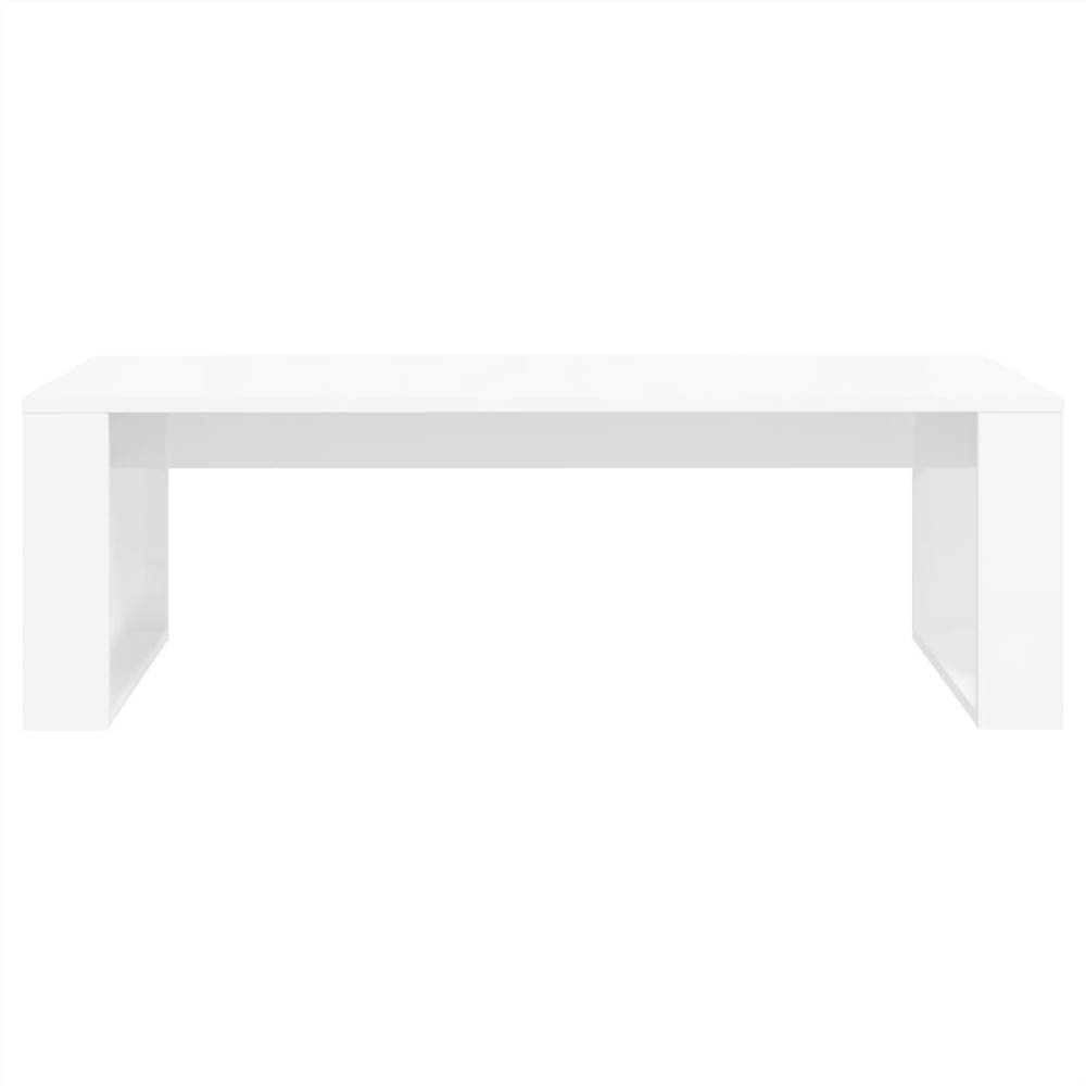Coffee Table High Gloss White 110x50x35 cm Chipboard