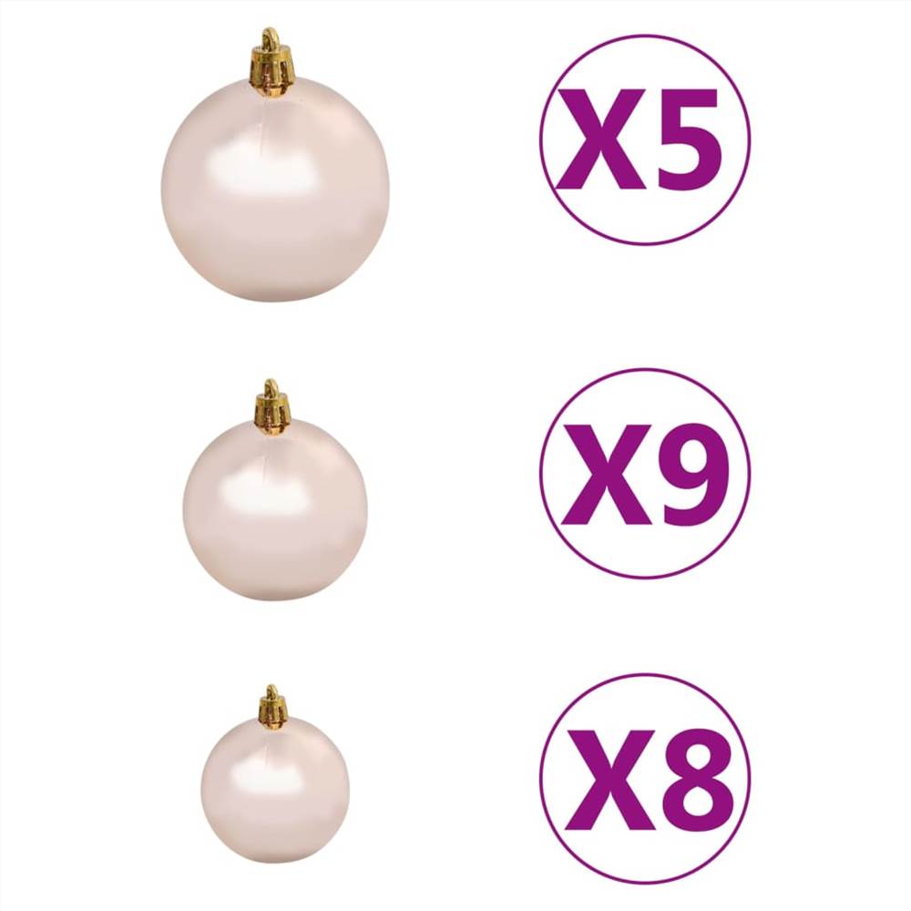 Corner Artificial Christmas Tree LEDs&Ball Set Green 120 cm PVC