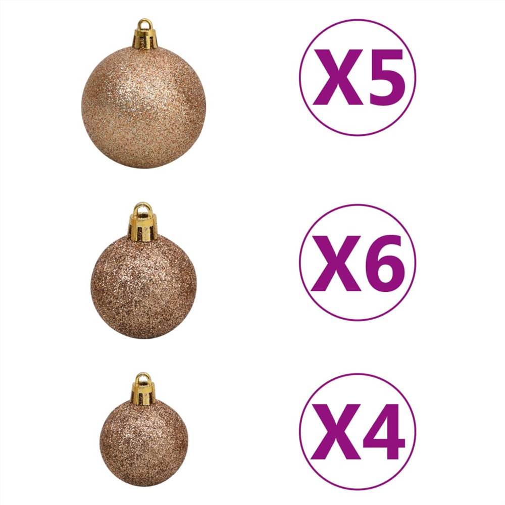 Corner Artificial Christmas Tree LEDs&Ball Set Green 240 cm PVC