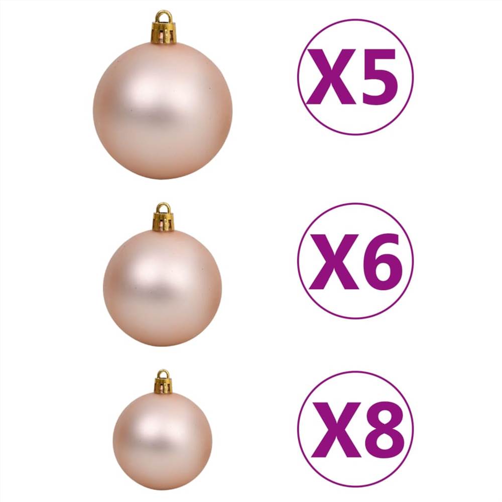Corner Artificial Christmas Tree LEDs&Ball Set Green 240 cm PVC