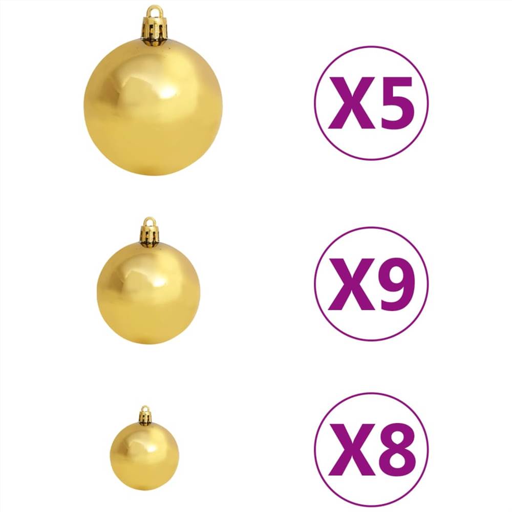 Corner Artificial Christmas Tree LEDs&Ball Set White 240 cm PVC