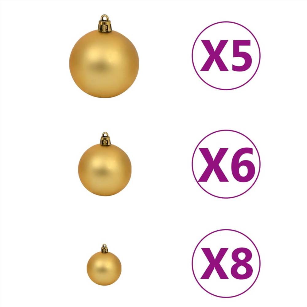 Corner Artificial Christmas Tree LEDs&Ball Set White 240 cm PVC