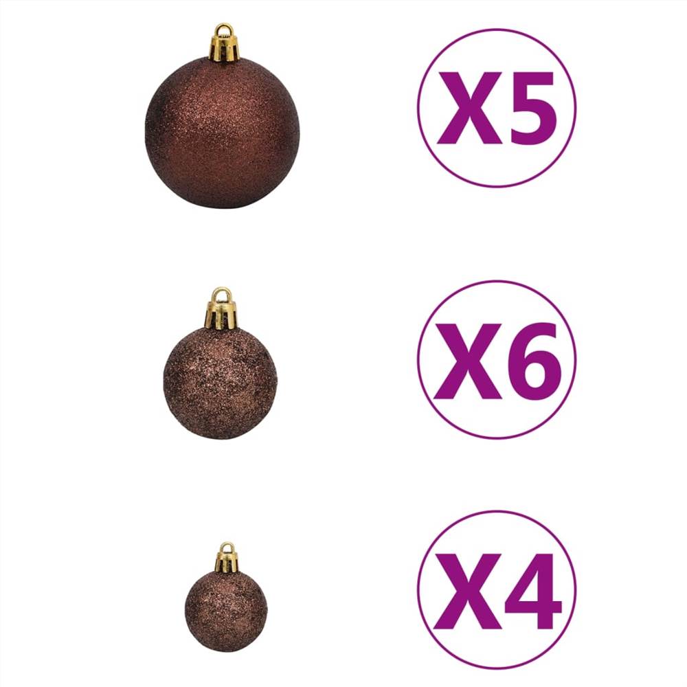 Corner Artificial Christmas Tree LEDs&Ball Set White 240 cm PVC